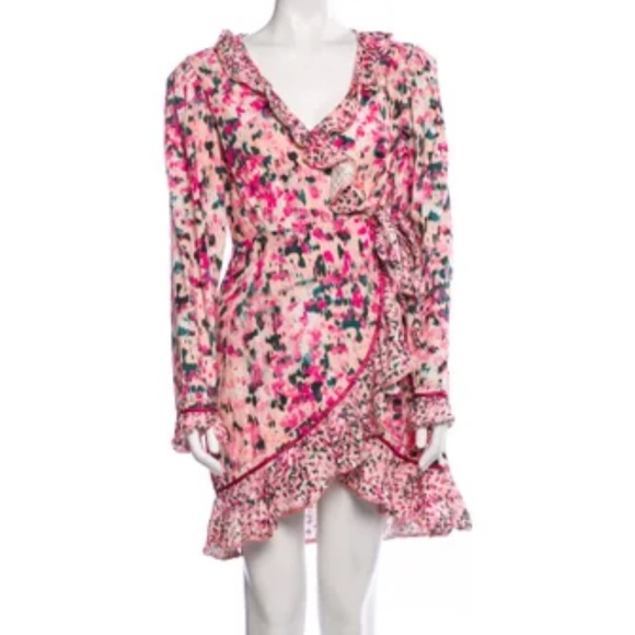 Rococo Sand Printed Ruffled Wrap Dress N159-24 - Picture 1 of 10